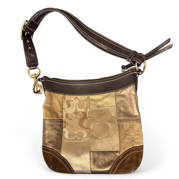 Coach Metallic Patchwork Shoulder Bag - Picture 2 of 5